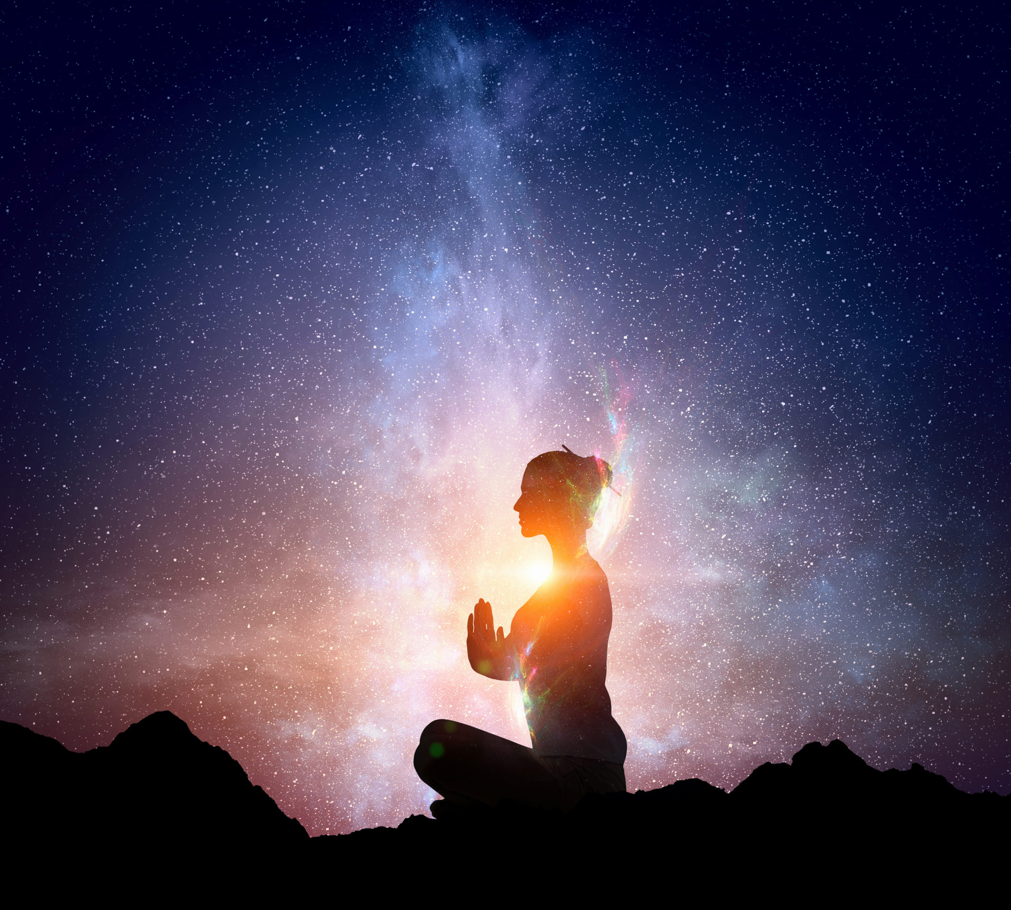 woman and milkyway
