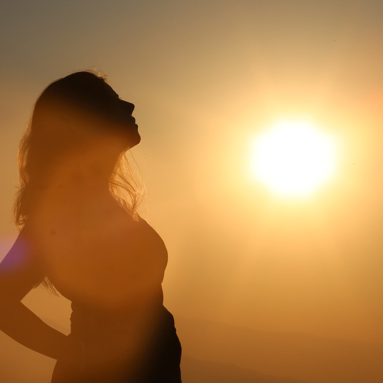 woman and sun